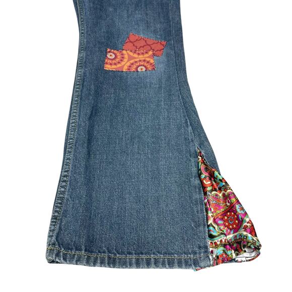 LEVI'S 559 Jeans w/ Boho Patchwork & Flare Embellishments Size 34x30 (altered) - Picture 5 of 9